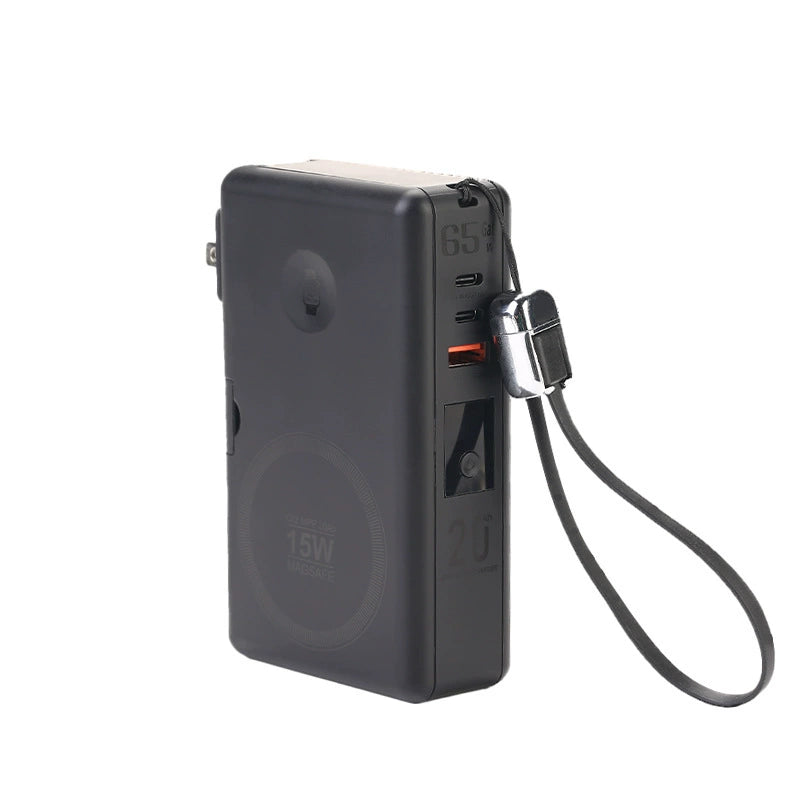 65W氮化镓qi2磁吸款充电宝20000毫安六合一笔记本快充移动电源 65W gallium nitride qi2 magnetic power bank 20000 mAh six-in-one laptop fast charging mobile power bank