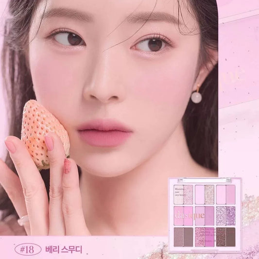 韩国Dasique代曦可新款Berry浆果草莓系列18色眼影盘珠光甜美提色