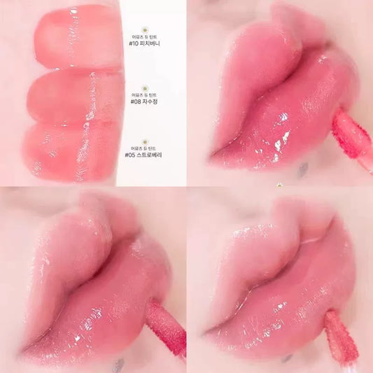 韩国新品AMUSE张元英同款纯素花瓣露水唇釉持久水光高保湿高颜值