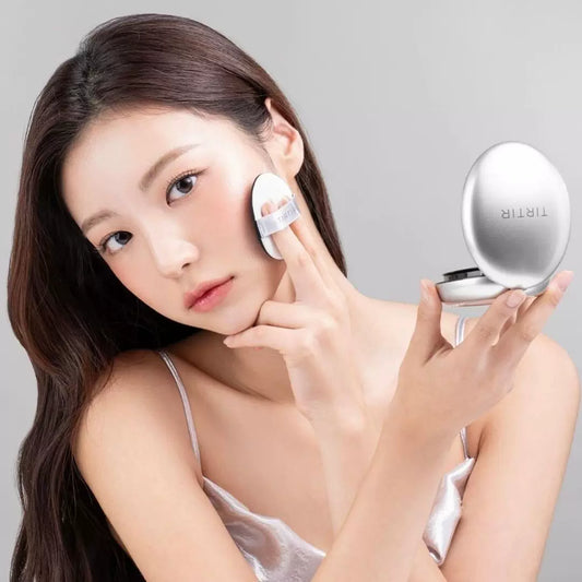 韩国新品TIRTIR水晶钻石银色气垫持久遮瑕提亮滋润防晒不脱妆正品