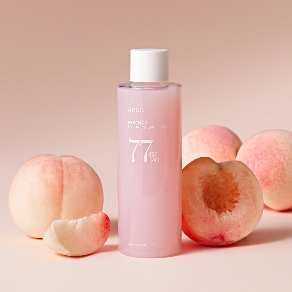 In stock|ANUA Peach 77% Naicin Essence Toner Moisturizing, Brightening, Vitality, Peach Blossom Essence Toner – 250ml