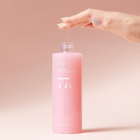 In stock|ANUA Peach 77% Naicin Essence Toner Moisturizing, Brightening, Vitality, Peach Blossom Essence Toner – 250ml