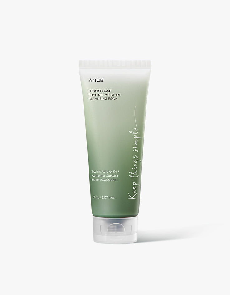 In stock|ANUA Heartleaf Succinic Moisture Cleansing Foam Houttuynia cordata succinic acid moisturizing exfoliating weak acid cleansing gel – 150ml