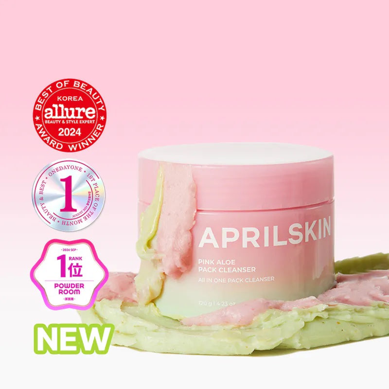 現貨|April Skin Pink Aloe Pack Cleanser 粉紅蘆薈潔顏蛋白霜 120g