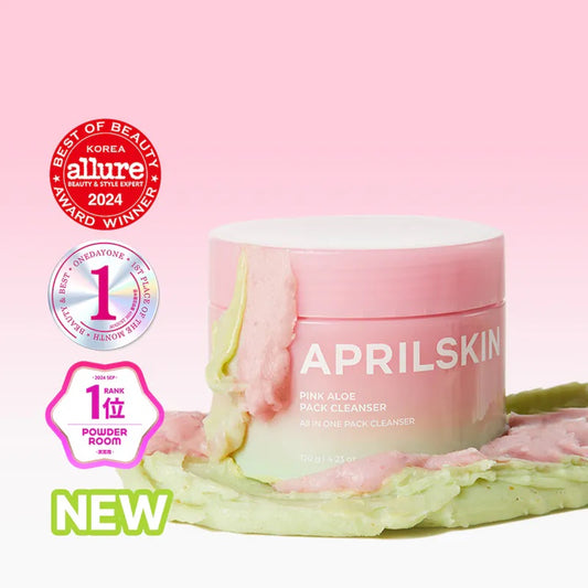 現貨|April Skin Pink Aloe Pack Cleanser 粉紅蘆薈潔顏蛋白霜 120g