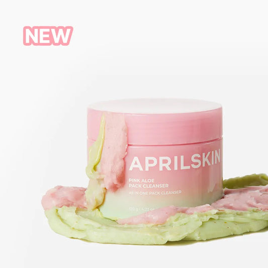 現貨|April Skin Pink Aloe Pack Cleanser 粉紅蘆薈潔顏蛋白霜 120g