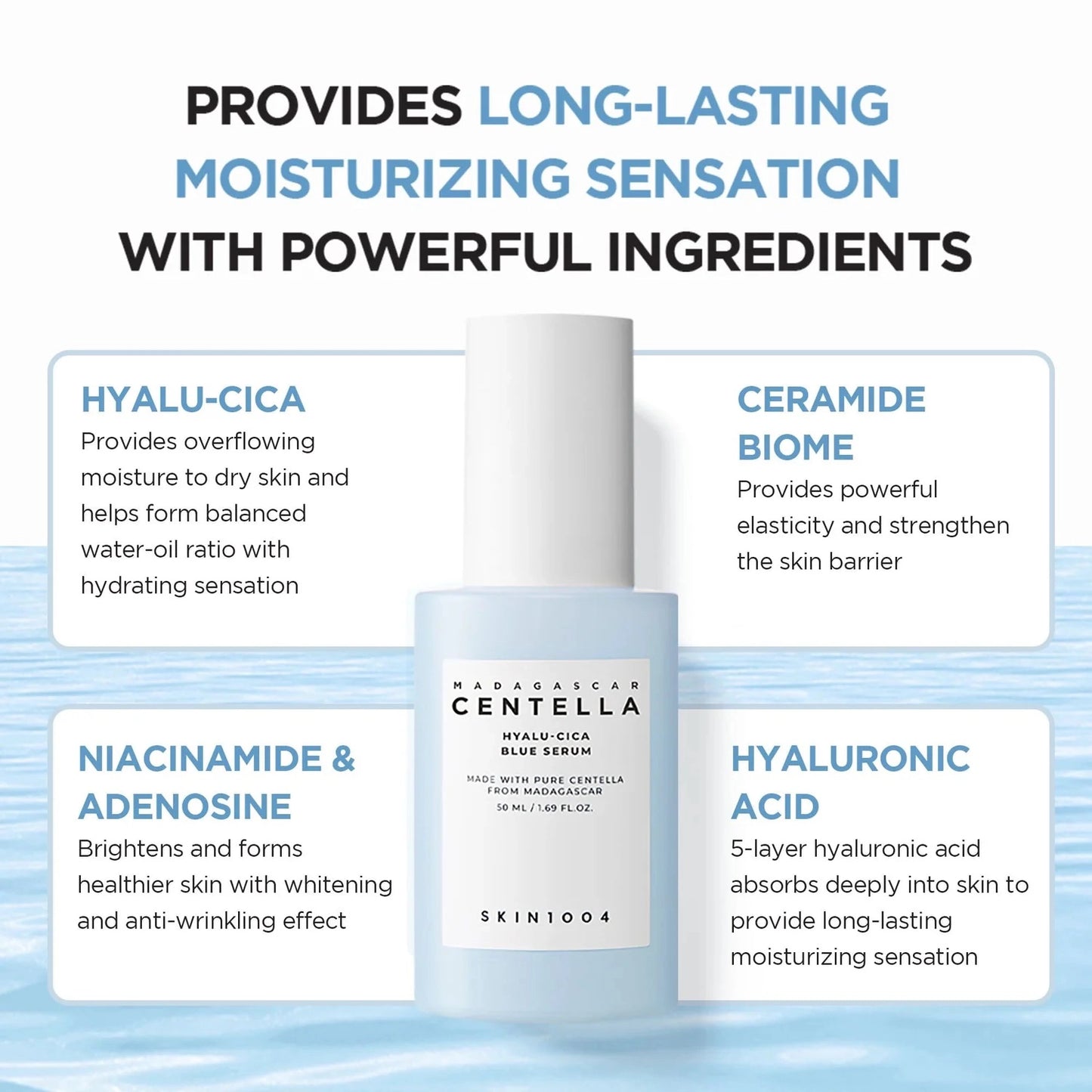 現貨|SKIN1004 Madagascar Centella Hyalu-Cica Blue Serum 積雪草玻尿酸保濕精華 50ml