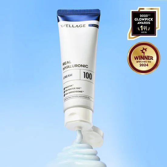現貨|Wellage 藍色玻尿酸100面霜 Real Hyaluronic Cream 100 80ml