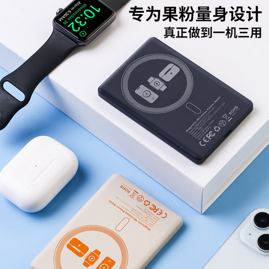 In stock | Ultra-thin 3-in-1 Wireless Power Bank for Phone, Watch &amp; Earbuds MagSafe 