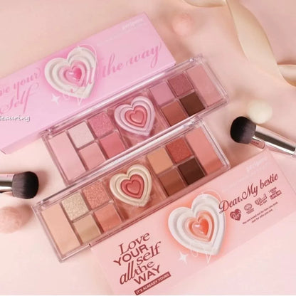 韩国Peripera菲丽菲拉爱心眼影盘腮红高光持久不脱妆高颜值正品