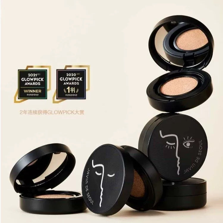 韩国Javin de seoul眨眼睛黑色气垫哑光雾面持久遮瑕提亮防晒正品