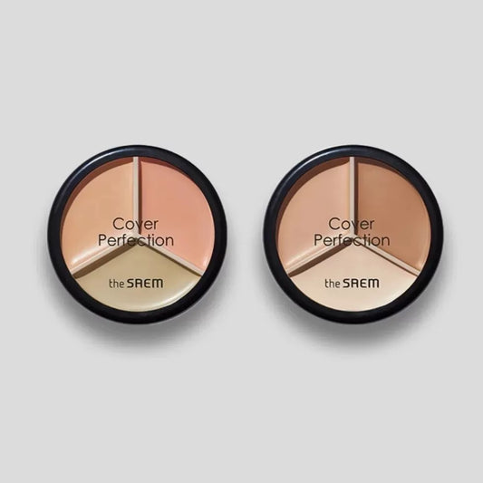 韩国The Saem得鲜三色遮瑕盘侧影粉修容修饰斑点黑眼圈提亮正品