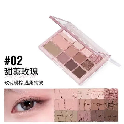 韩国Clio珂莱欧十二色眼影盘哑光珠光提亮卧蚕秋冬自然大地色正品