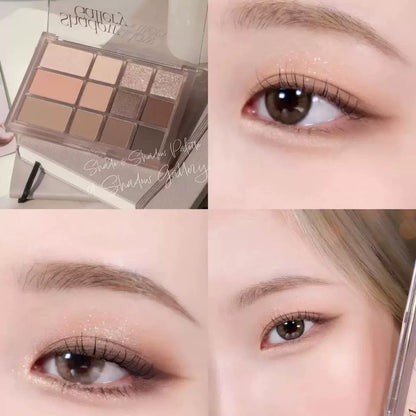 韩国Clio珂莱欧十二色眼影盘哑光珠光提亮卧蚕秋冬自然大地色正品