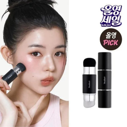 韩国Studio17新品双头腮红刷硅胶刷膏状/粉妆结合多用便捷式正品