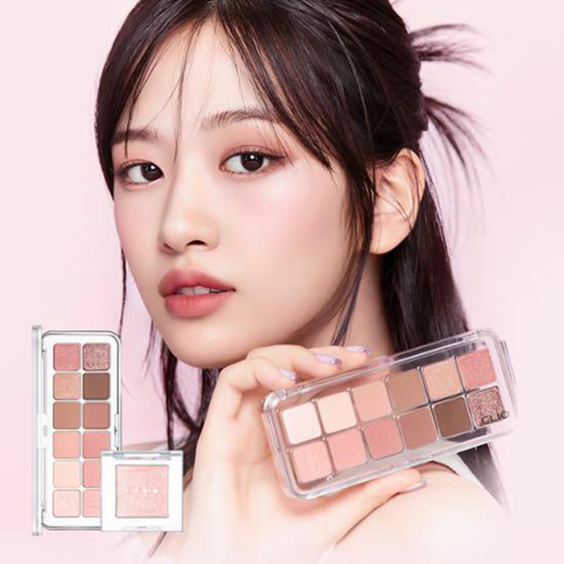 韩国CLIO珂莱欧安宥真12色眼影盘水泥盘哑光珠光消肿提亮显色正品