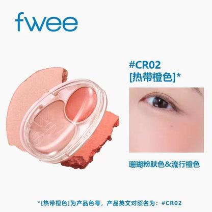 韩国Fwee Mellow Dual双色固体腮红胭脂持久保湿提亮肤色可爱正品