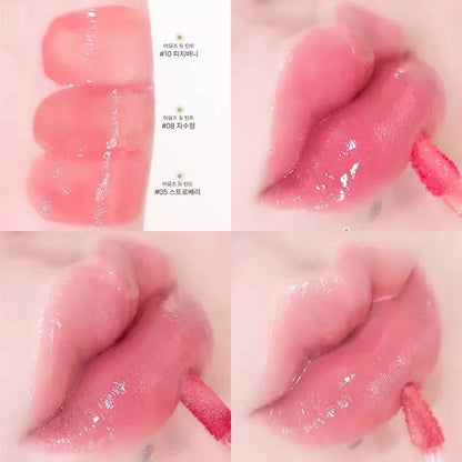 韩国新品AMUSE张元英同款纯素花瓣露水唇釉持久水光高保湿高颜值