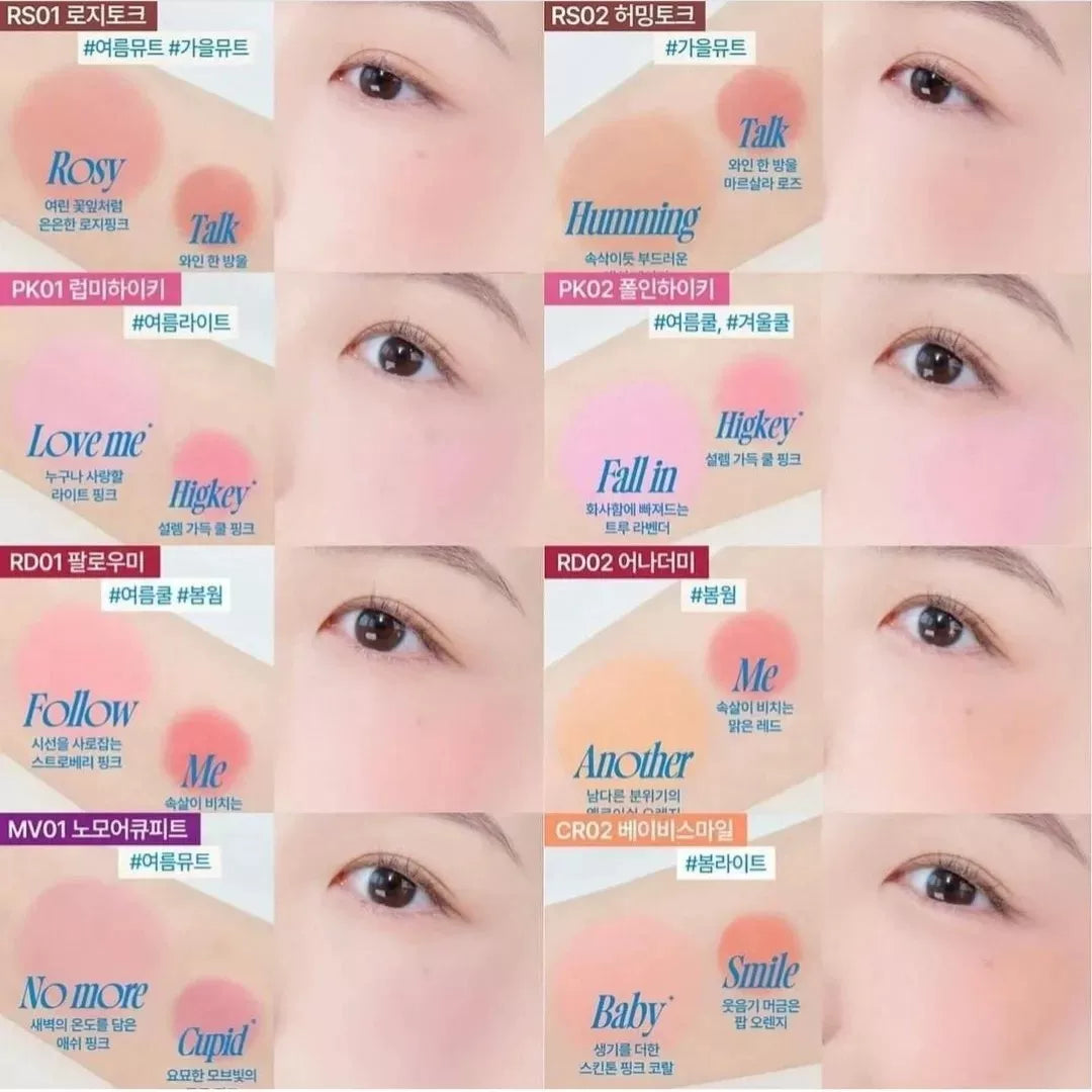 韩国Fwee Mellow Dual双色固体腮红胭脂持久保湿提亮肤色可爱正品