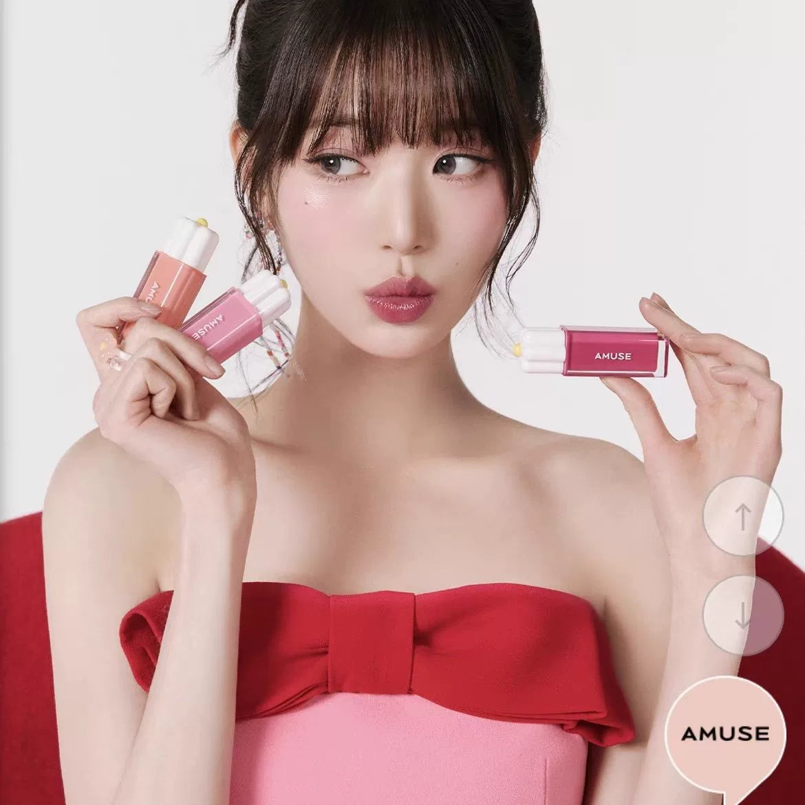 韩国新品AMUSE张元英同款纯素花瓣露水唇釉持久水光高保湿高颜值