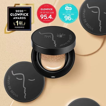 韩国Javin de seoul眨眼睛黑色气垫哑光雾面持久遮瑕提亮防晒正品