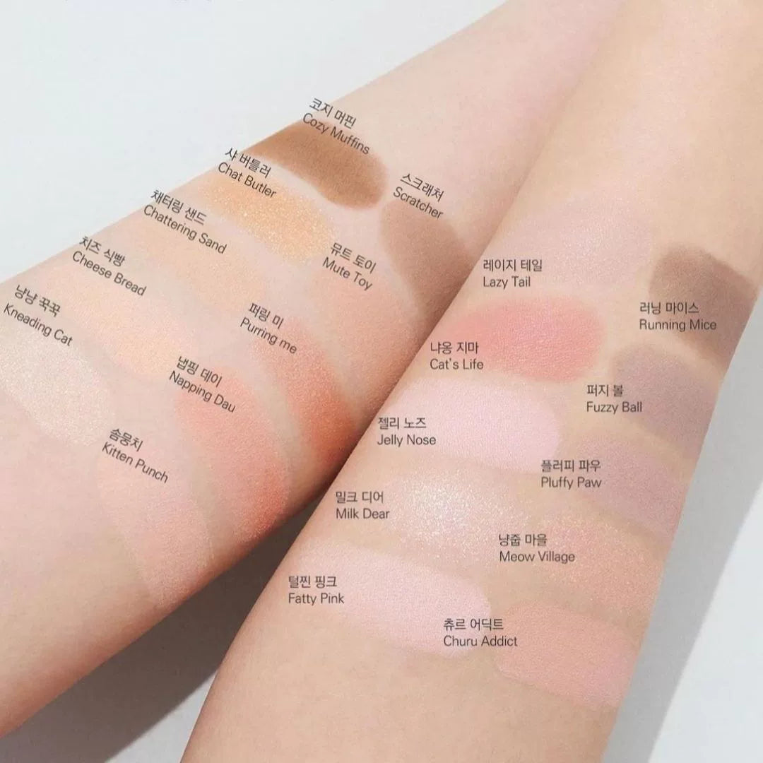 韩国Clio珂莱欧猫爪十色眼影珠光哑光持久不飞粉可爱送猫咪贴正品