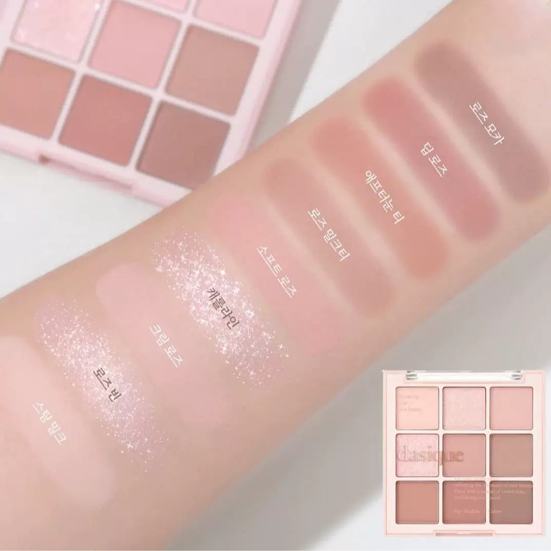 韩国新品Dasique玫瑰奶茶系列九色眼影盘持久不飞粉显色百搭正品