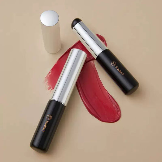 韩国Studio17号硅胶便携式圆头唇扫口红化妆刷附唇盖化妆刷正品