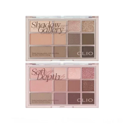 韩国Clio珂莱欧十二色眼影盘哑光珠光提亮卧蚕秋冬自然大地色正品