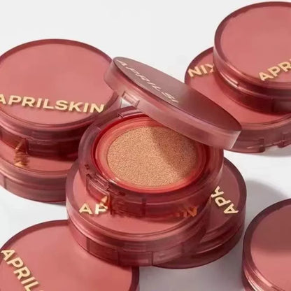 韩国Aprilskin轻盈无暇持妆气垫轻薄雾面不卡粉持久提亮防晒正品