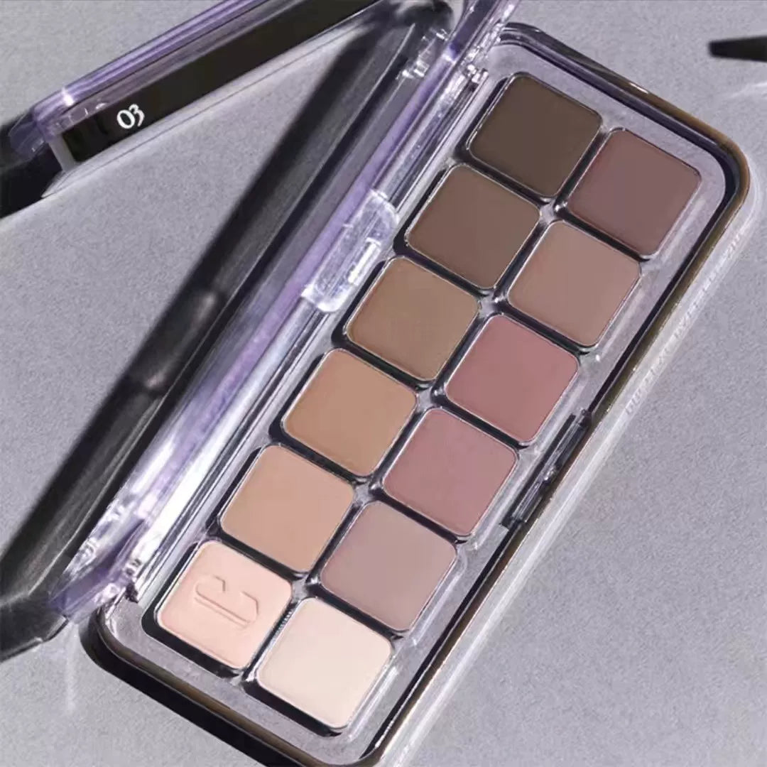 韩国CLIO珂莱欧安宥真12色眼影盘水泥盘哑光珠光消肿提亮显色正品