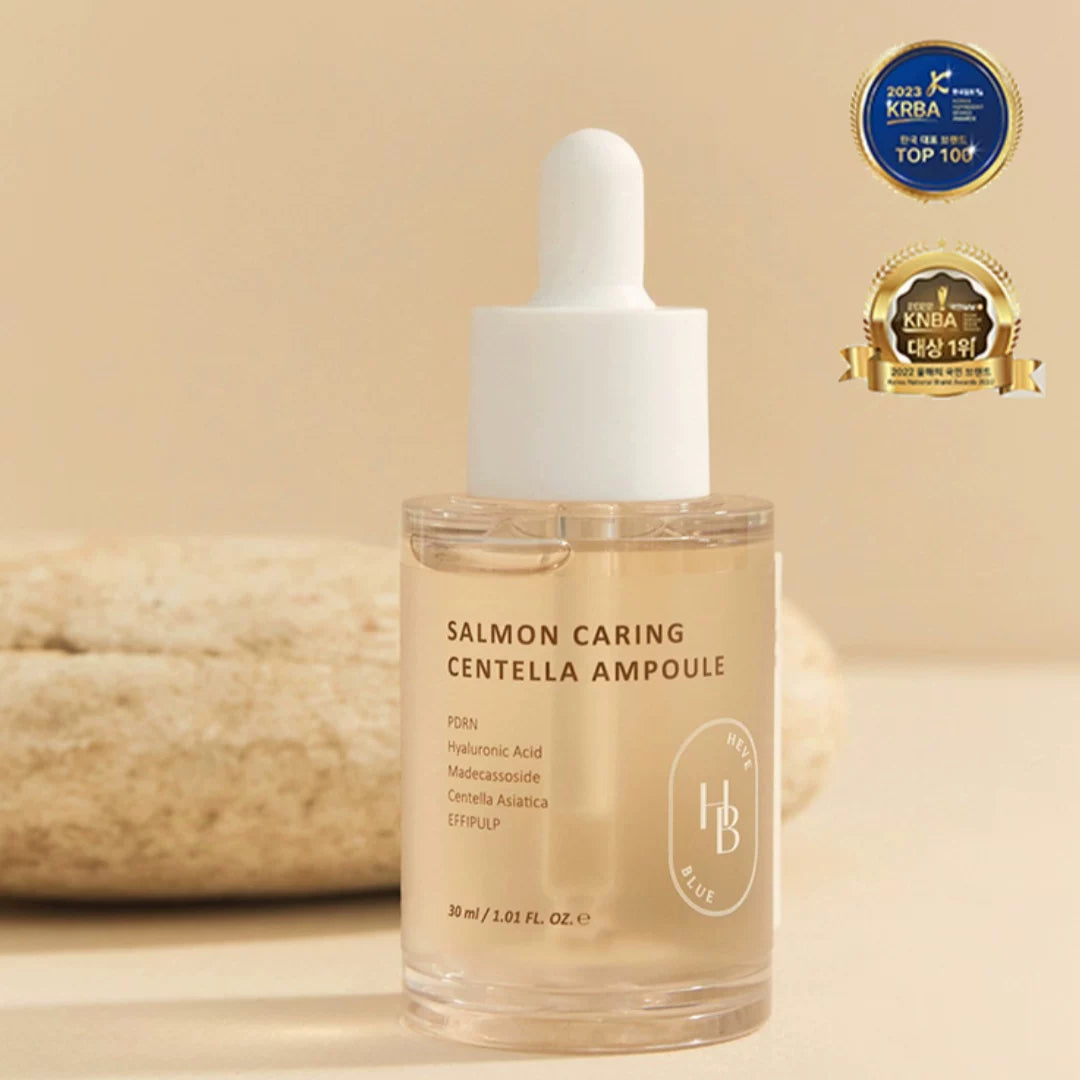 韩国HeveBlue三文鱼子积雪草舒缓保湿护肤套装(爽肤水+安瓶+面霜)