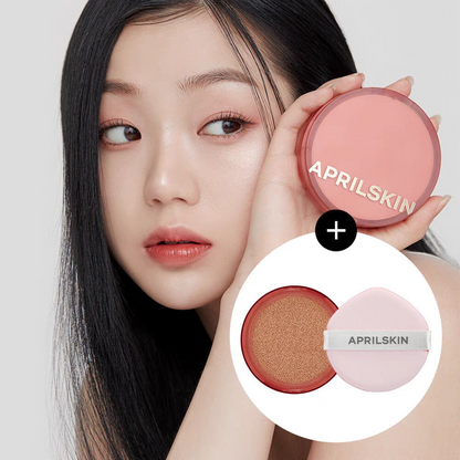 韩国Aprilskin轻盈无暇持妆气垫轻薄雾面不卡粉持久提亮防晒正品