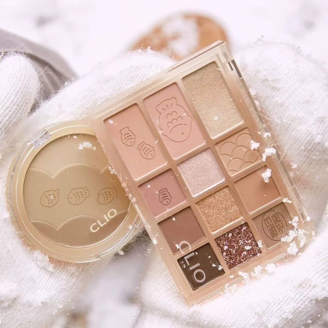 韩国Clio珂莱欧鲷鱼烧12色眼影盘哑光珠光持久防汗不晕染大地正品