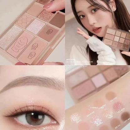 韩国Clio珂莱欧鲷鱼烧12色眼影盘哑光珠光持久防汗不晕染大地正品