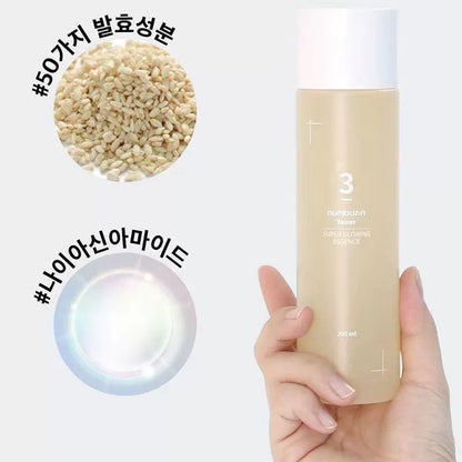 韩国Numbuzin数字3号酵母精华爽肤水润泽保湿提亮收毛孔抗皱正品