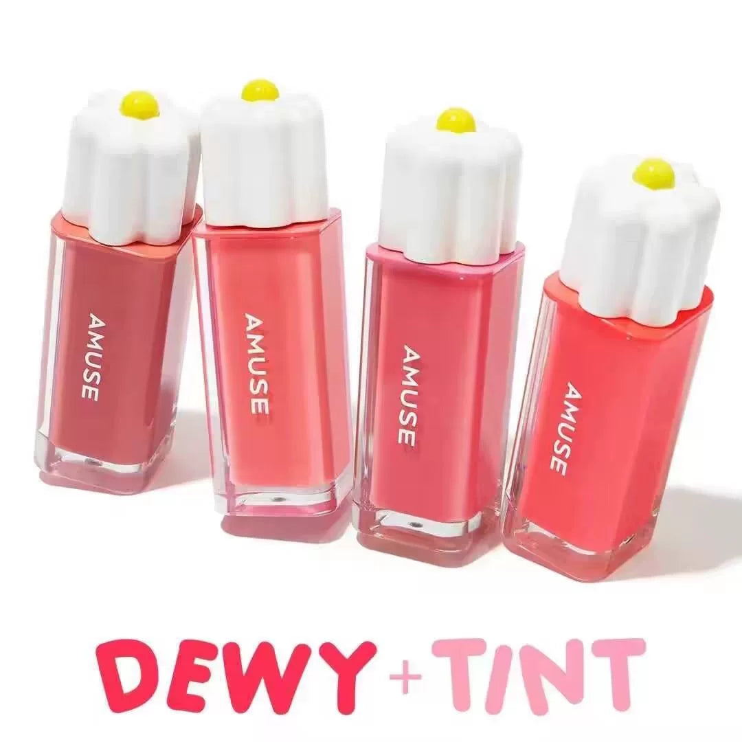 韩国新品AMUSE张元英同款纯素花瓣露水唇釉持久水光高保湿高颜值