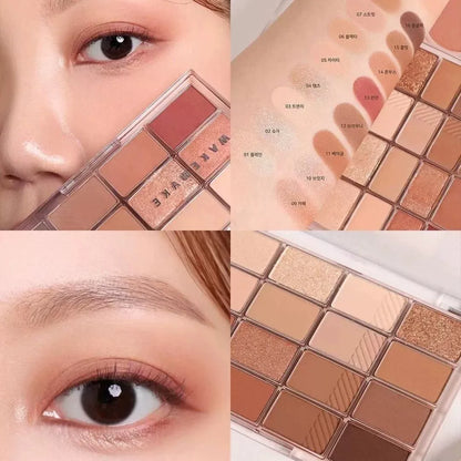 韩国Wakemake唯可魅16色格子眼影盘珠光哑光持久大地消肿显色正品