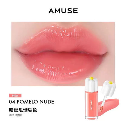 韩国新品AMUSE张元英同款纯素花瓣露水唇釉持久水光高保湿高颜值