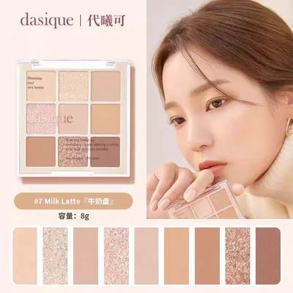 韩国Dasique代曦可九色眼影盘珠光哑光持久不飞粉日常百搭07正品