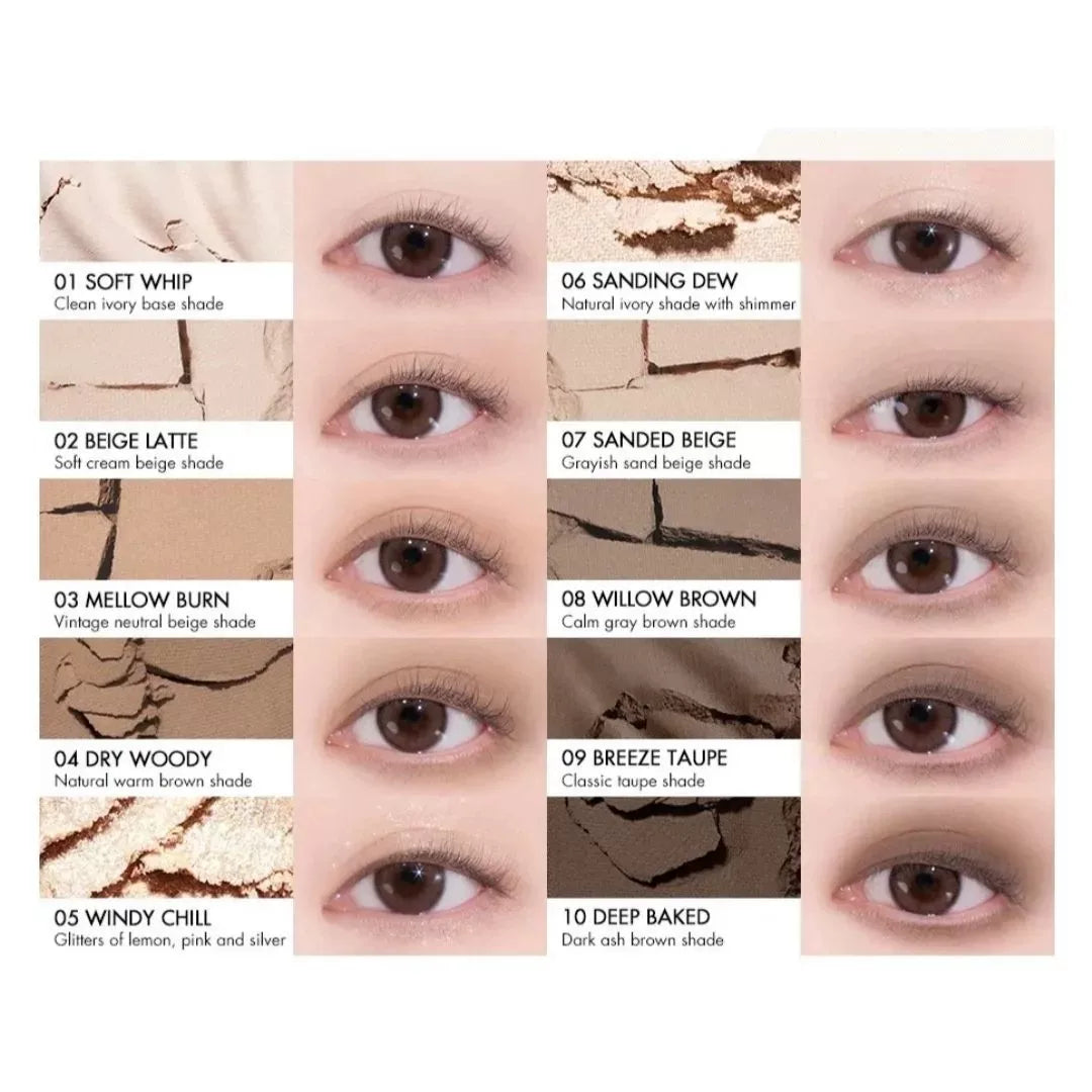 韩国Romand柔魅得花园系列十色眼影盘消肿持久易上色不飞粉正品