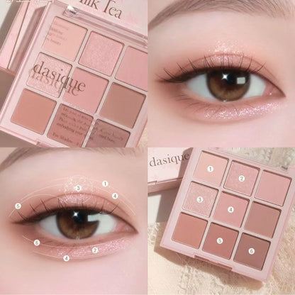 韩国新品Dasique玫瑰奶茶系列九色眼影盘持久不飞粉显色百搭正品