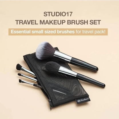 現貨｜Studio 17 Portable Makeup Brush Set 五枝化妝刷套裝連小袋子