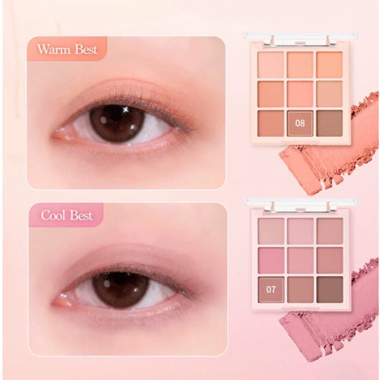 韩国Dasique果汁牛奶雾面九色眼影盘持久显色不飞粉元气百搭正品