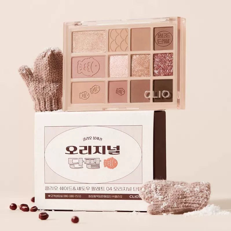 韩国Clio珂莱欧鲷鱼烧12色眼影盘哑光珠光持久防汗不晕染大地正品