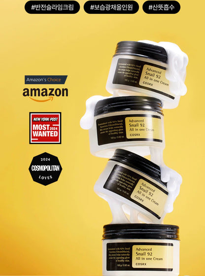 代 cosrx96%蜗牛蛋白精华液100ml 保湿修护紧致肌肤 韩国本土版