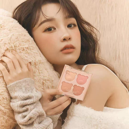 韩国Dasique代曦可小熊系列四色腮红盘土豆泥奶杏盘唇颊两用正品