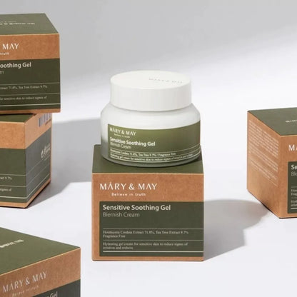 韩国Marynmay媄茵雅鱼腥草茶树舒缓面霜清爽保湿滋润敏感痘肌正品