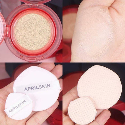韩国Aprilskin轻盈无暇持妆气垫轻薄雾面不卡粉持久提亮防晒正品