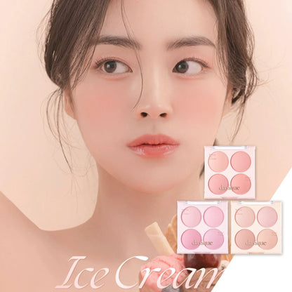 韩国Dasique代曦可冰淇淋系列四色腮红盘自然哑光蜜桃膨胀色正品